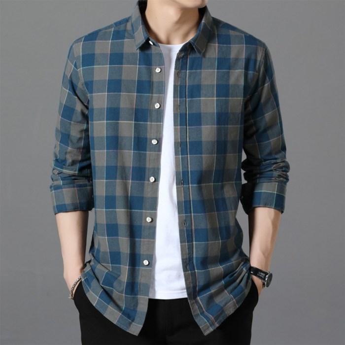 Mens green plaid dress shirt