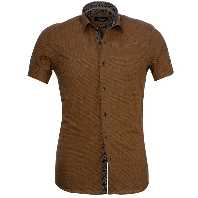 Mens short sleeve button up dress shirt