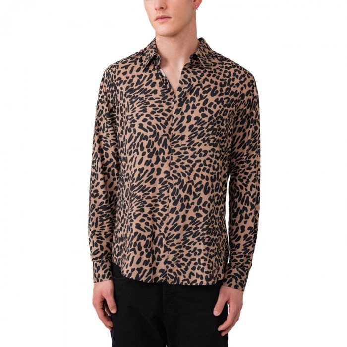 Animal print mens dress shirt