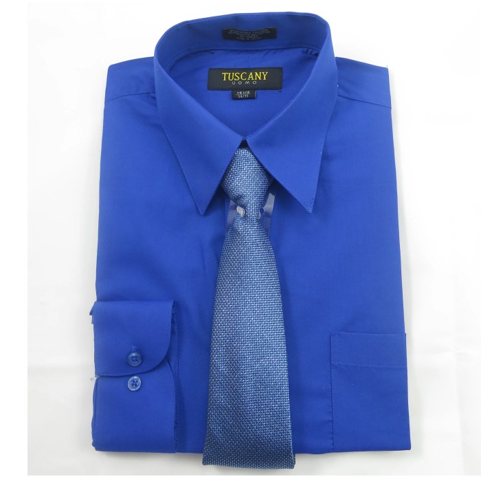 Royal blue mens short sleeve dress shirt