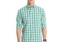 Mens green plaid dress shirt