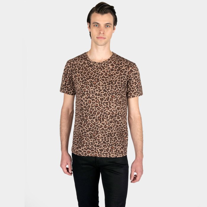 Animal print mens dress shirt